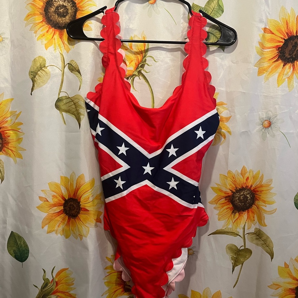 Bold Red and Blue Women's One Piece Swimsuit